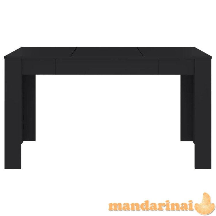 Valgomojo stalas, juodos spalvos, 140x74,5x76cm, mdp