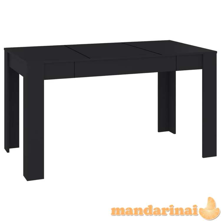Valgomojo stalas, juodos spalvos, 140x74,5x76cm, mdp
