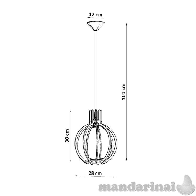 Pakabinama lempa arancia natūrali mediena