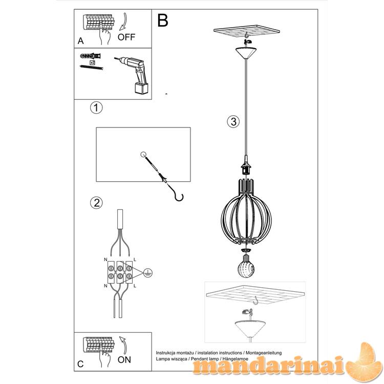 Pakabinama lempa arancia natūrali mediena