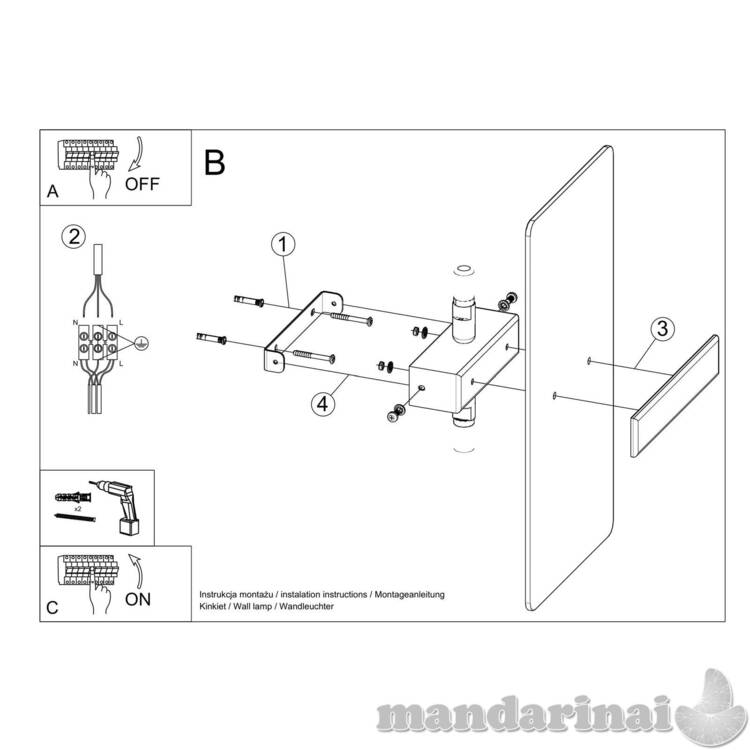 Sieninis šviestuvas Azalia