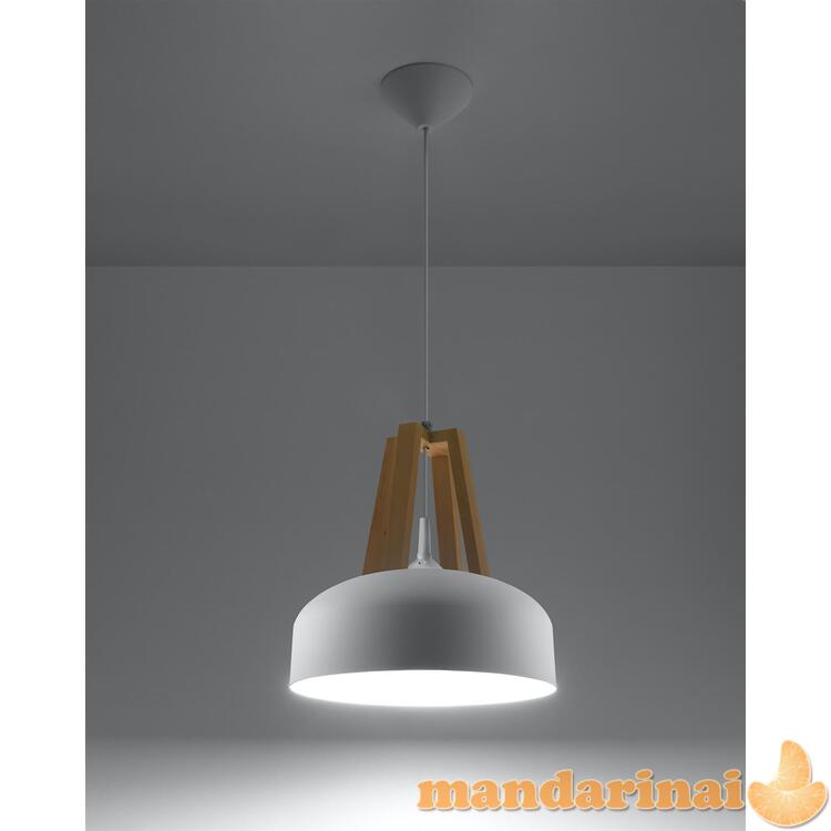 Pakabinama lemputė kasko balta/natūrali mediena