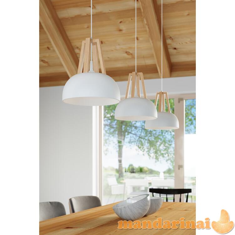 Pakabinama lemputė kasko balta/natūrali mediena