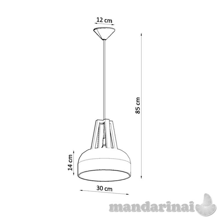 Pakabinama lemputė kasko balta/natūrali mediena