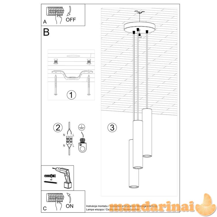 Pakabinama lemputė Lagos 3p juoda 4
