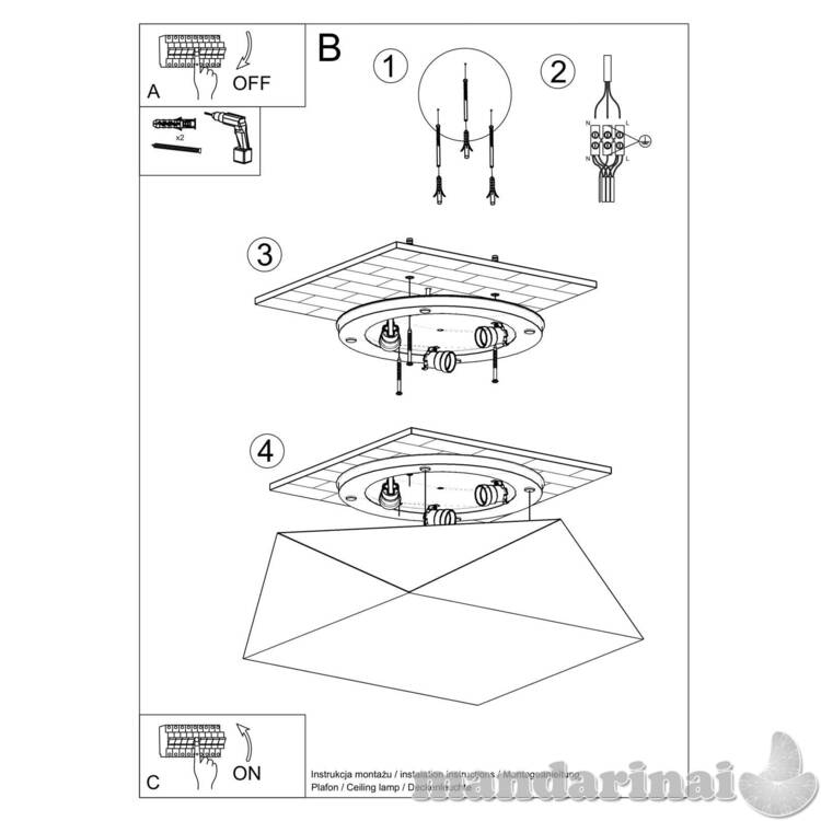 Šviestuvas hexa 45 juodas 4