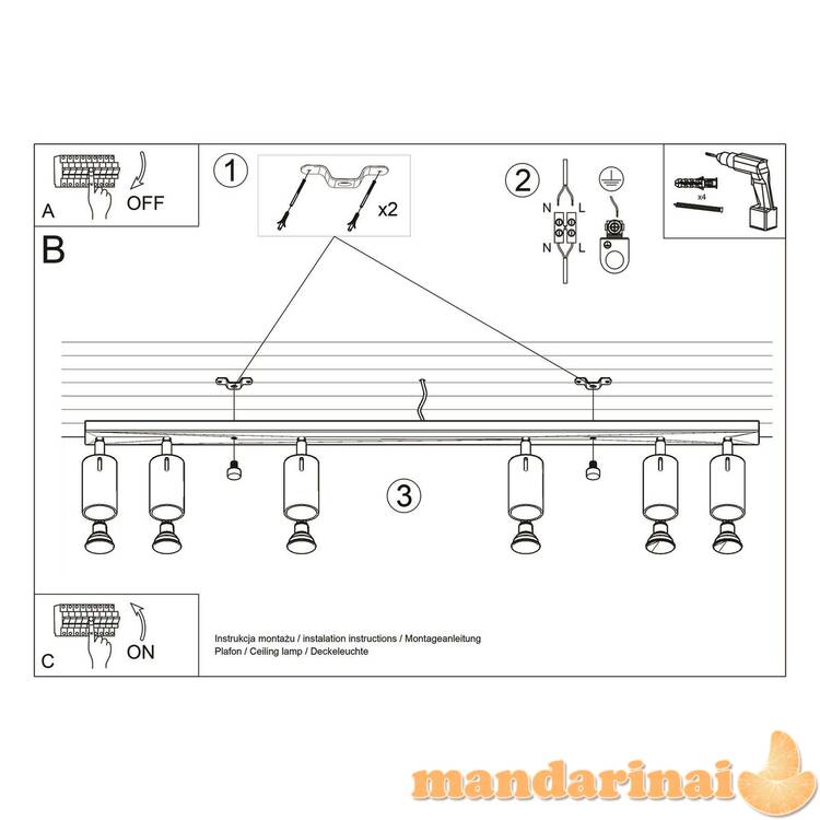 Šviestuvas žiedas 6L juodas 7