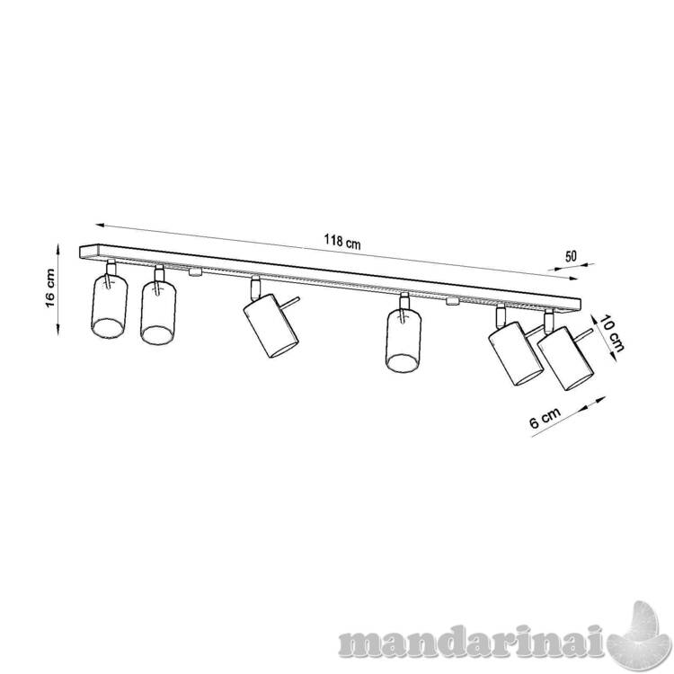 Šviestuvas žiedas 6L juodas 6
