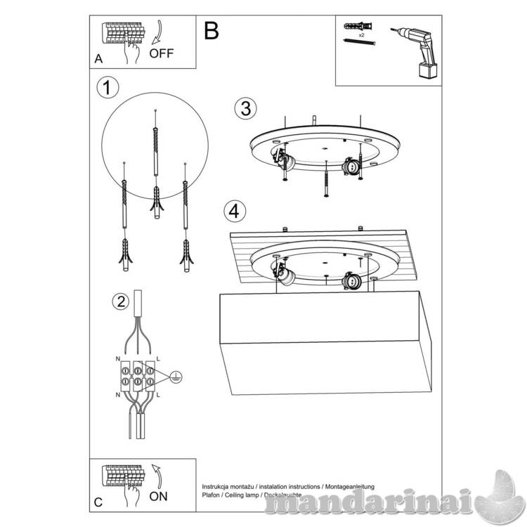 Lubinis šviestuvas horo 45 baltas 4