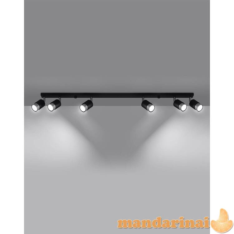 6 juodos/chromo Nero Lubinis šviestuvas