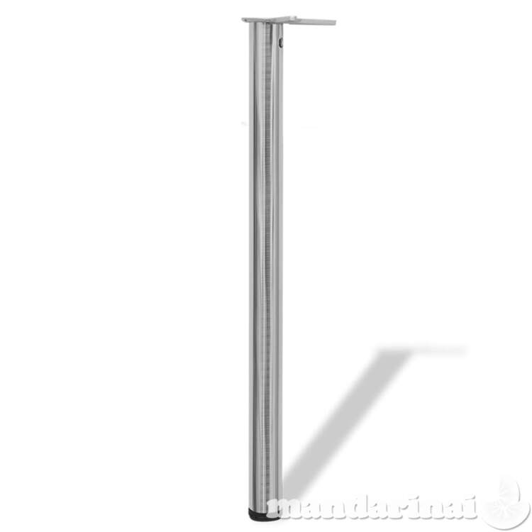 242137 4 height adjustable table legs brushed nickel 870 mm