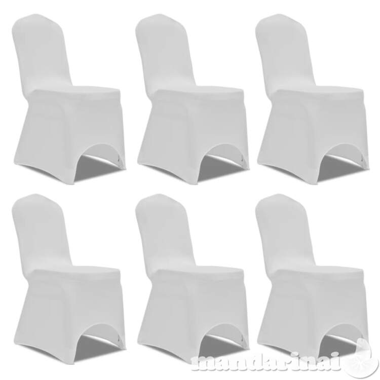 Kėdžių užvalkalai, 12vnt., baltos spalvos, įtempiami (2x241197)