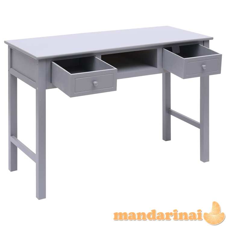 Rašomasis stalas, pilkas, 108x45x76cm, paulovnijos masyvas