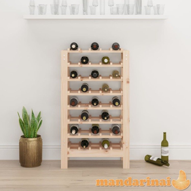 Vyno butelių stovas, 61,5x30x107,5cm, pušies medienos masyvas
