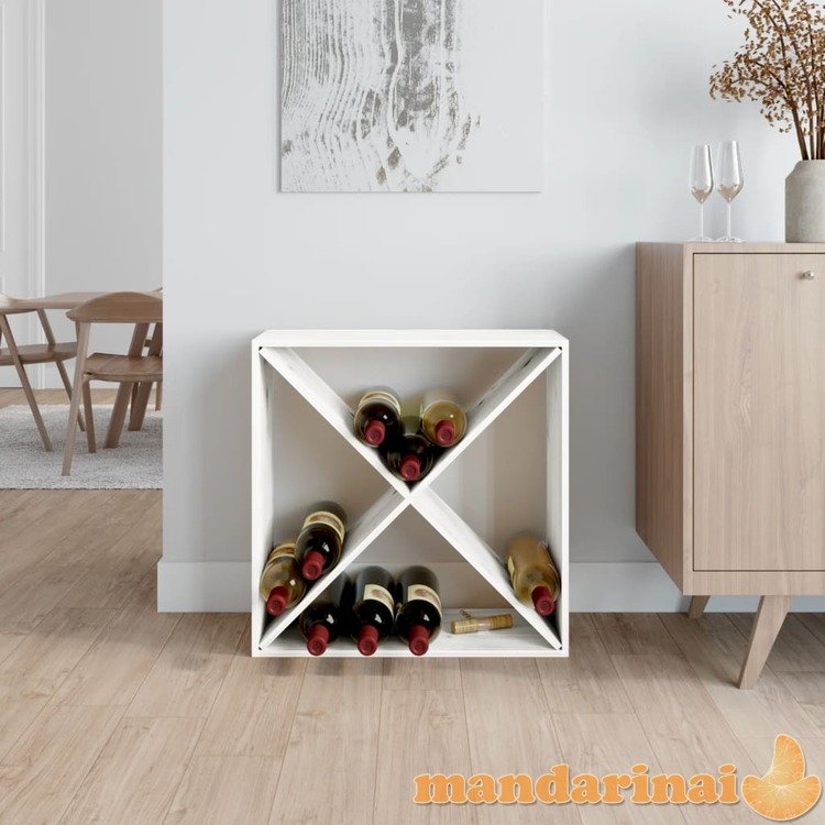 Vyno spintelė, balta, 62x25x62cm, pušies medienos masyvas