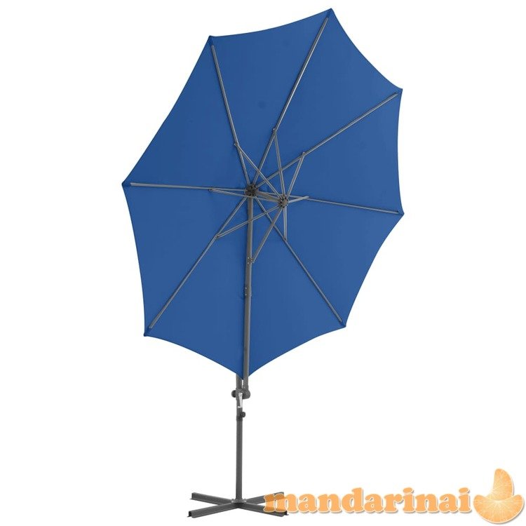 Gembinis skėtis su plieniniu stulpu, tamsiai mėlynas, 300cm