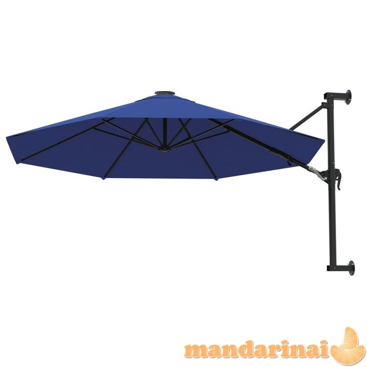 Montuojamas skėtis su metaliniu stulpu, mėlynas, 300cm