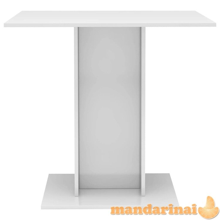 Valgomojo stalas, baltos sp., 80x80x75cm, mdp, labai blizgus