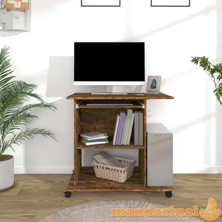 Kompiuterio stalas, dūminio ąžuolo spalvos, 80x50x75cm, mediena