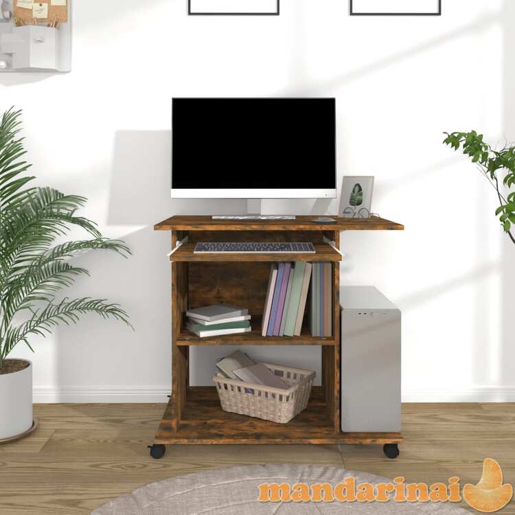 Kompiuterio stalas, dūminio ąžuolo spalvos, 80x50x75cm, mediena