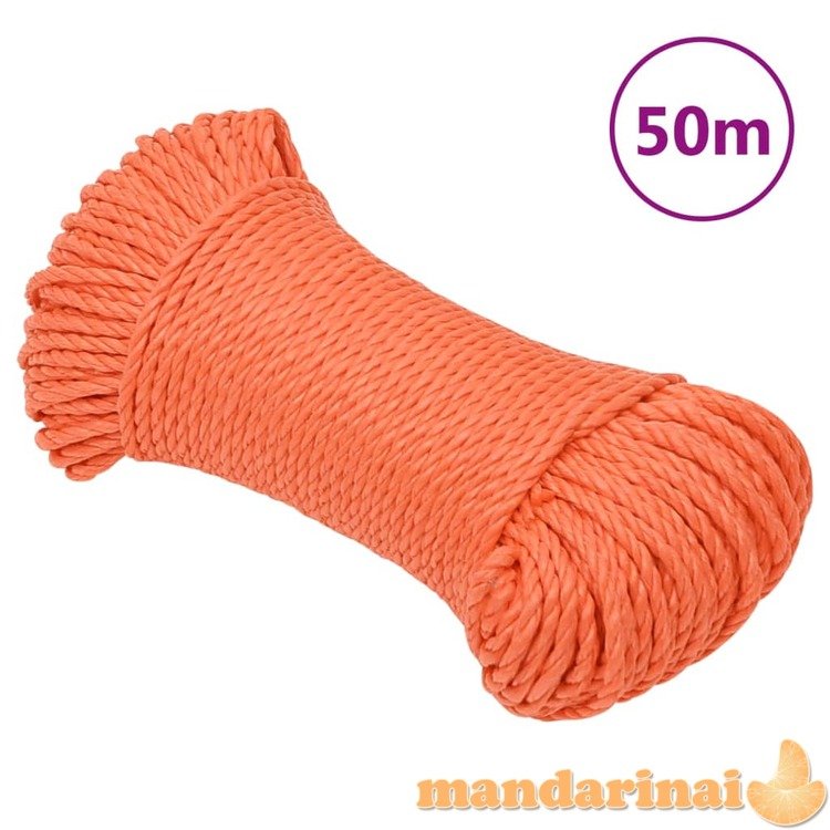 Darbo virvė, oranžinės spalvos, 6mm, 50m, polipropilenas