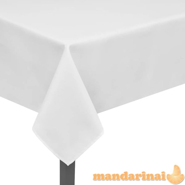 5 staltiesės, baltos, 100 x 100 cm