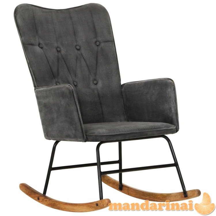 Supama kėdė, juodos spalvos, drobė, vintažinio dizaino