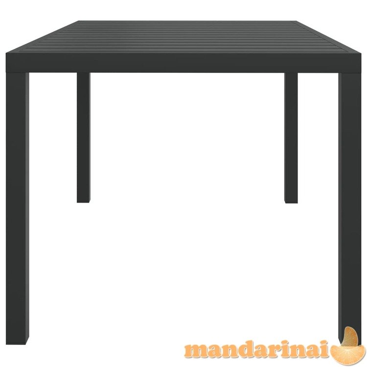 Sodo stalas, juodas, 150x90x74cm, aliuminis ir wpc