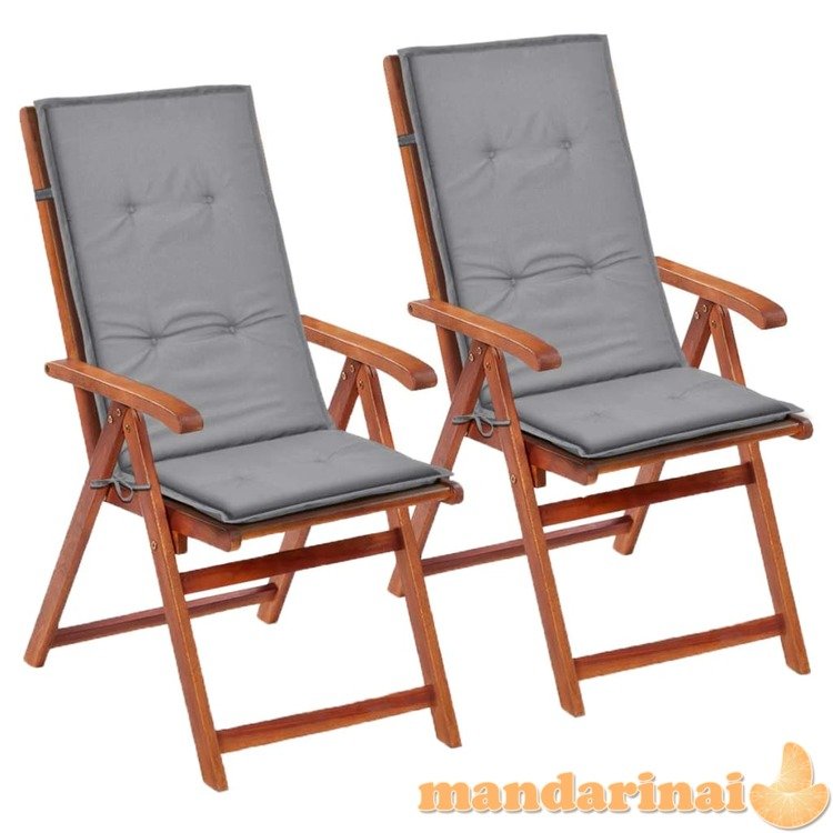 Sodo kėdės pagalvėlės, 2vnt., pilkos, 120x50x3cm
