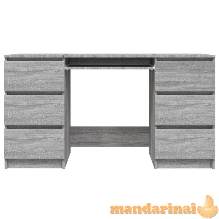 Rašomasis stalas, pilkas ąžuolo, 140x50x77cm, apdirbta mediena