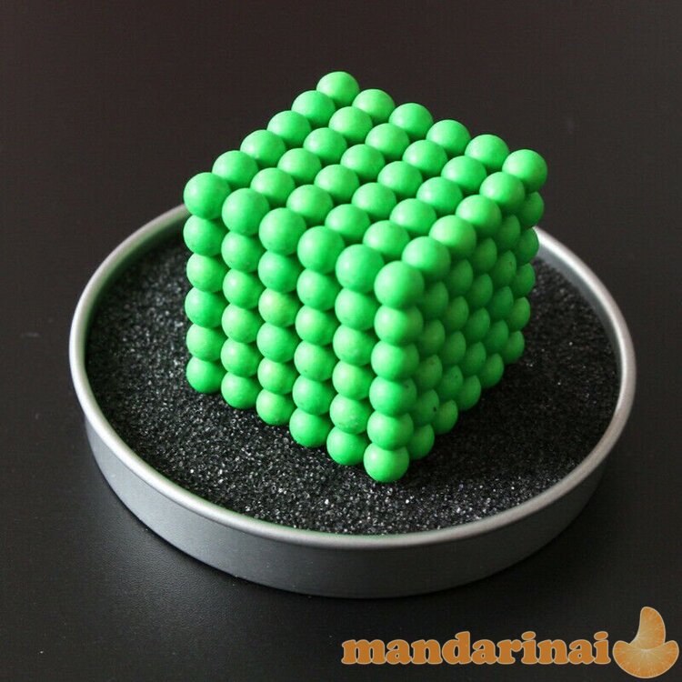 Magnetiniai 3mm. rutuliukai 216vnt. fuorascensinai su dėžute