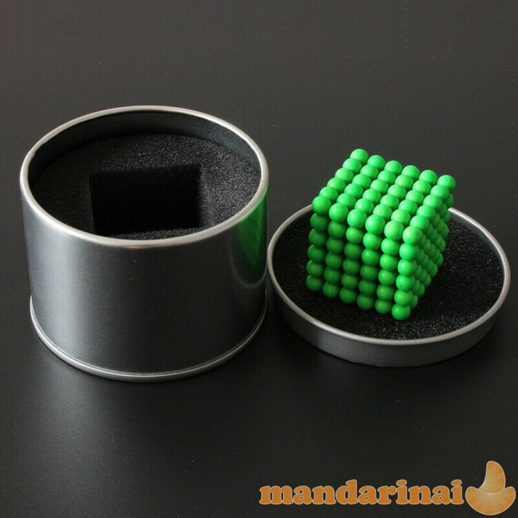 Magnetiniai 3mm. rutuliukai 216vnt. fuorascensinai su dėžute