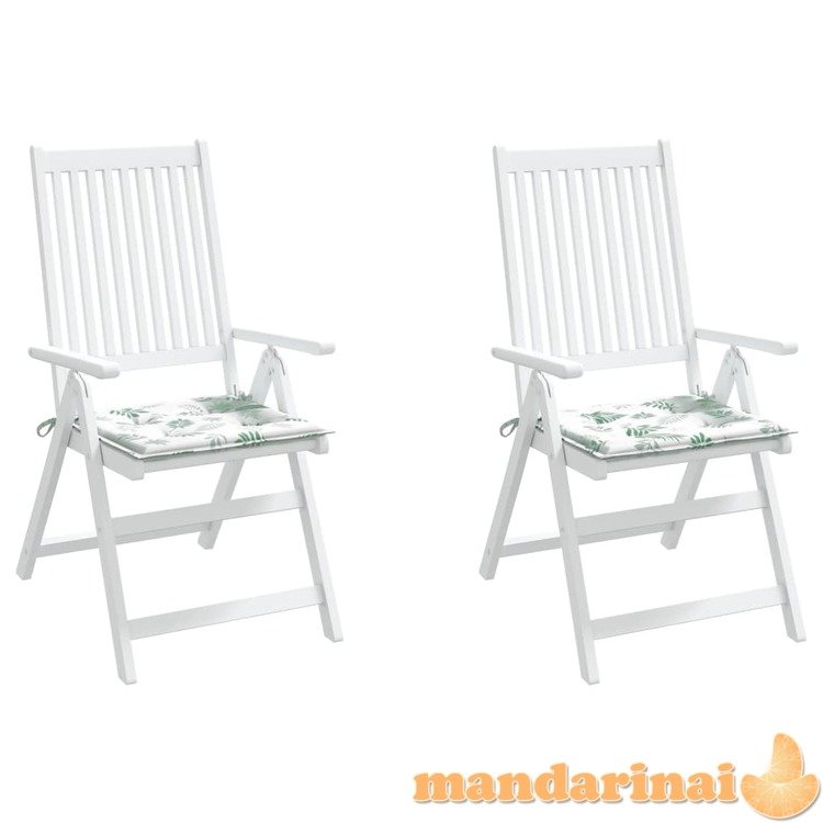 Kėdės pagalvėlės, 2vnt., 40x40x3cm, audinys, su lapais
