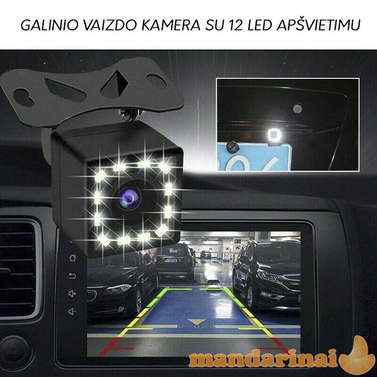 Galinio vaizdo kamera su 12 LED apšvietimu