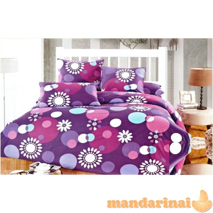 Keturių dalių patalynės komplektas "Violetinis Žaidimas", 180x200 cm