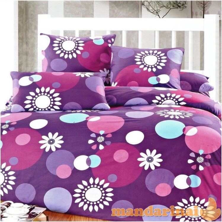 Keturių dalių patalynės komplektas "Violetinis Žaidimas", 180x200 cm