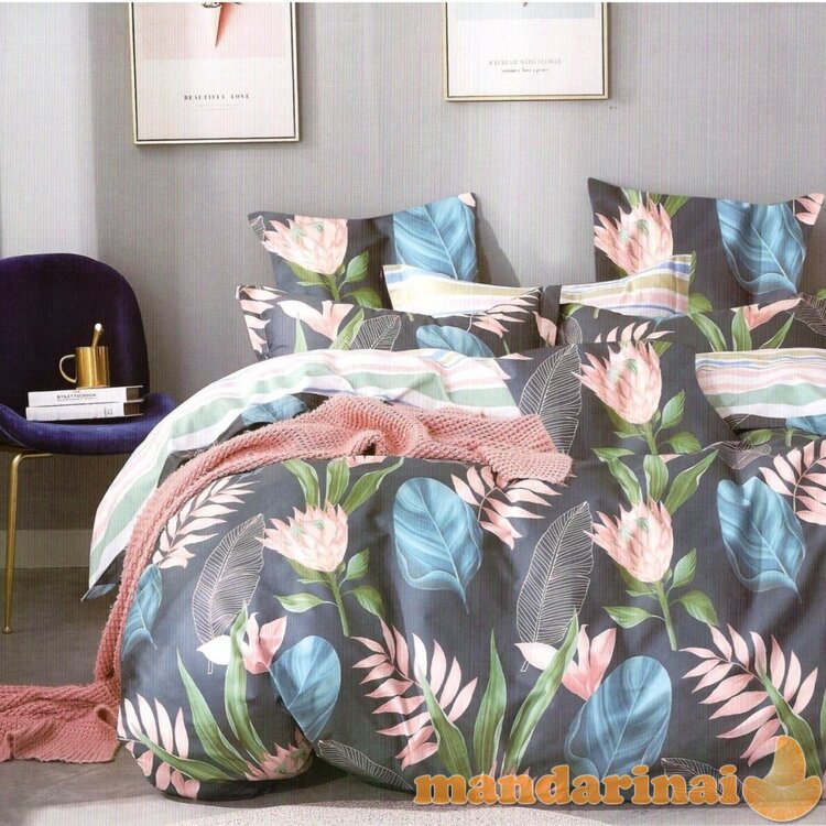 Trijų dalių dvipusis patalynės komplektas "Tropikų naktys", 200x220 cm