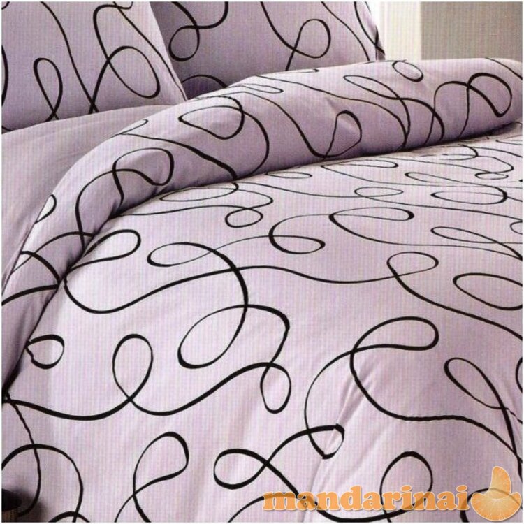 Keturių dalių dvipusis patalynės komplektas "Ilgesys" (pilkas), 200x220 cm