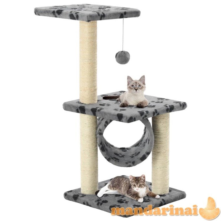 Draskyklė katėms su stovais iš sizalio, 65cm, pilkos sp. pėdut.