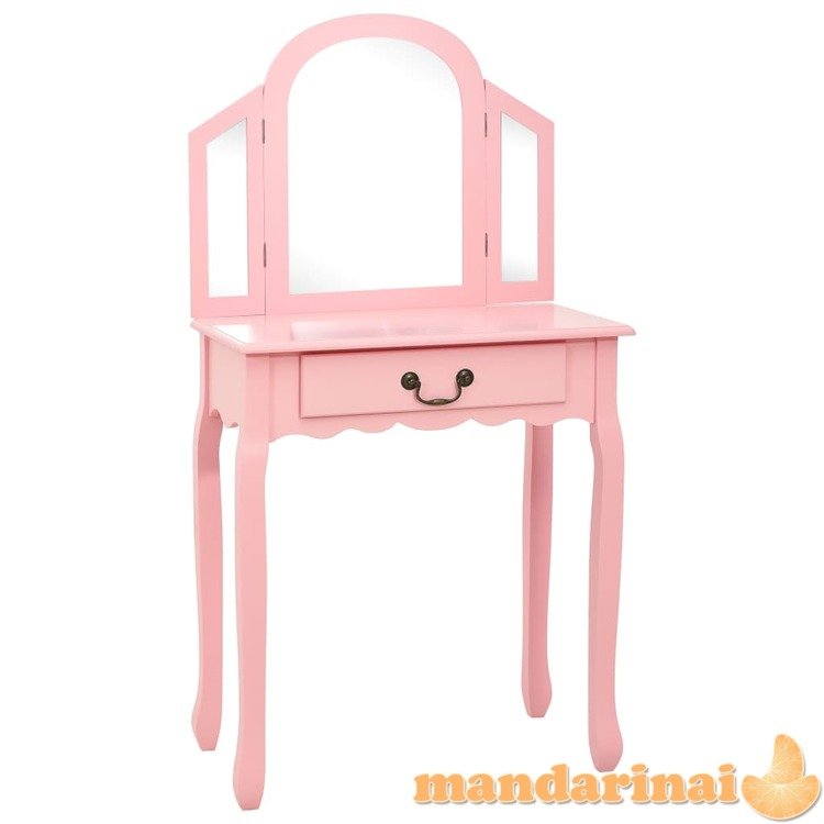 Kosmetinis staliukas, rožinis, 65x36x128cm, paulovnija ir mdf