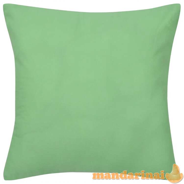 4 Šviesiai Žali pagalvėlių užvalkalai, medvilnė, 40 x 40 cm