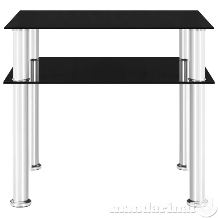 Šoninis staliukas, juodas, 45x50x45cm, grūdintas stiklas