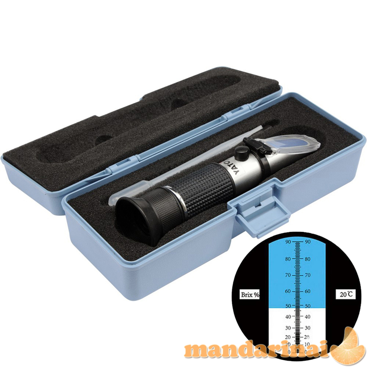 Refraktometras skalė 0-90% BRIX