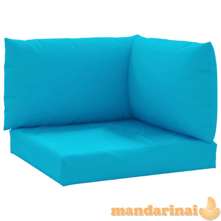 Pagalvėlės sofai iš palečių, 3vnt., šviesiai mėlynos, audinys