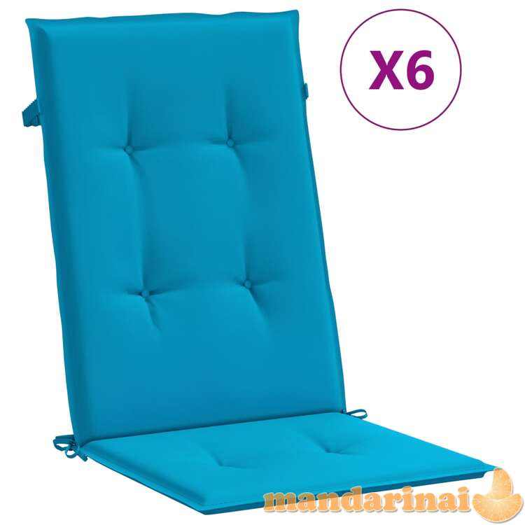 Sodo kėdės pagalvėlės, 6vnt., mėlynos spalvos, 120x50x4cm