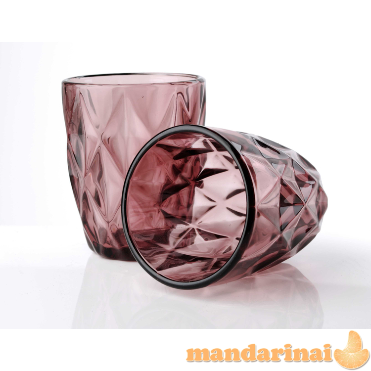 ELISE PINK 6 stiklinių rinkinys 250ml 8xh9,8cm 1