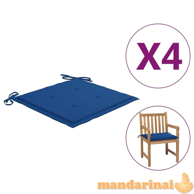Sodo kėdės pagalvėlės, 4vnt., mėlynos, 50x50x4cm, audinys