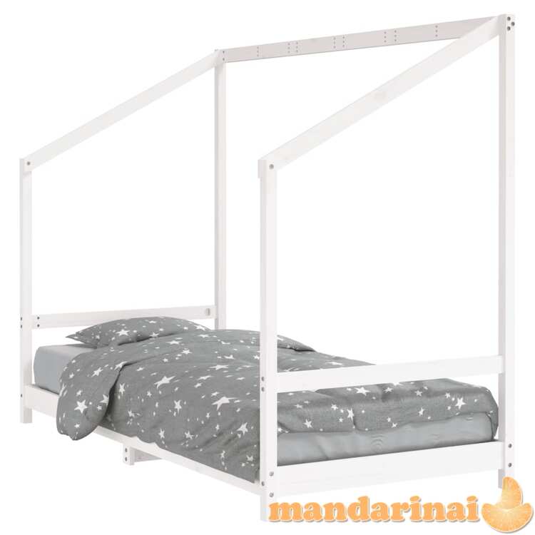 Vaikiškos lovos rėmas, baltas, 90x200cm, pušies masyvas