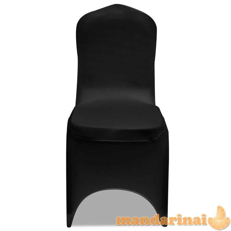 50 tamprių kėdžių užvalkalų, juodos spalvos