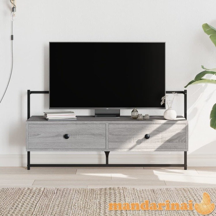 Sieninė televizoriaus spintelė, pilka, 100,5x30x51cm, mediena